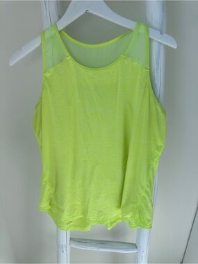 Aeuui Neon Yellow Racerback Tank Top Mesh Workout Running Shirt